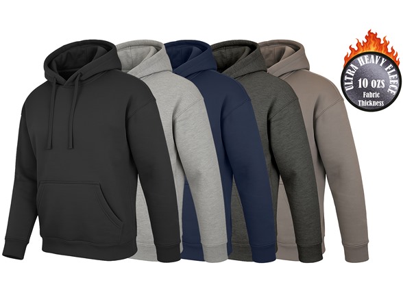 Mens Heavyweight Fleece-Lined Pullover Hoodie