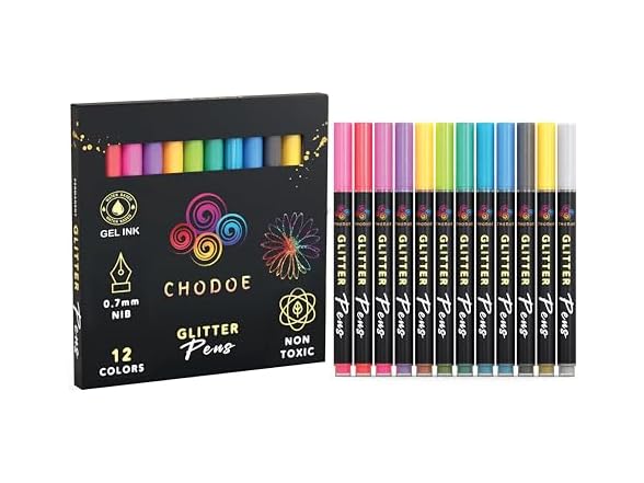 chodoe Glitter Gel Pens Extra-Fine Tip
