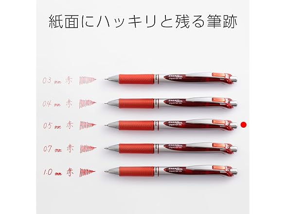 Pentel Energel Knock Ballpoint Pen, 0.5m Red Ink