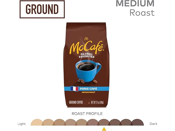 McCafe Paris Café, Ground Coffee, Medium Roast, 12oz