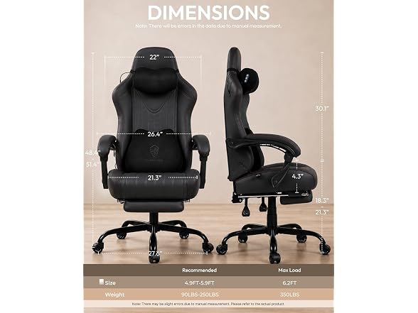 Dowinx Ergonomic Big and Tall Gaming