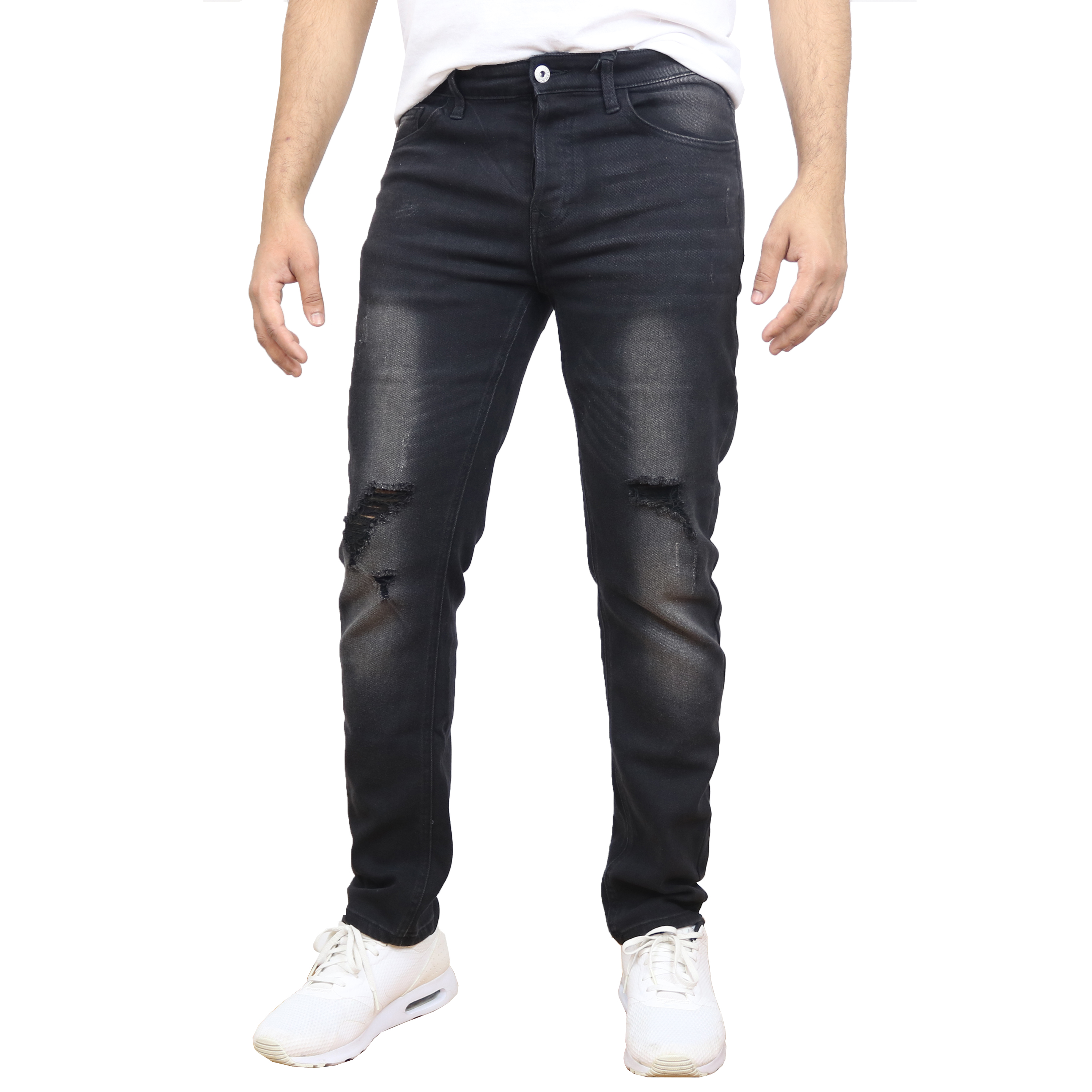 Men's Stretch Ripped Denim Jeans (30-42) - Gallery 24
