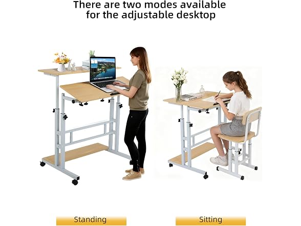 FAHKNS Small Standing Desk, Portable Stand Up Desk