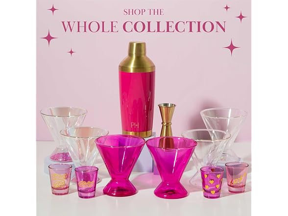 Paris Hilton 2-Piece Martini Glass Set Clear