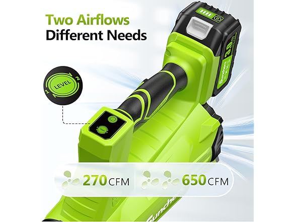 Electric Leaf Blower Cordless with 2 3.0Ah Battery and Charger
