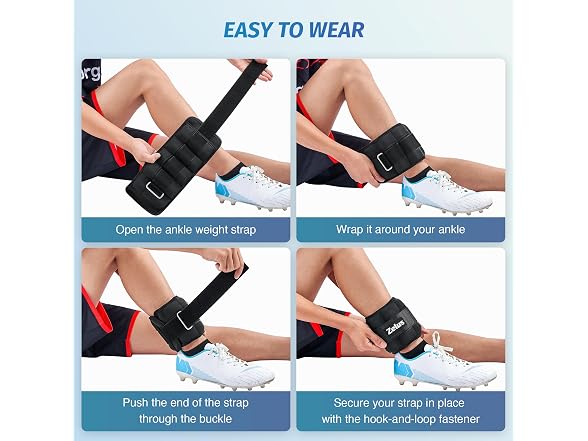 ZELUS Adjustable Ankle Weights 2-10lb