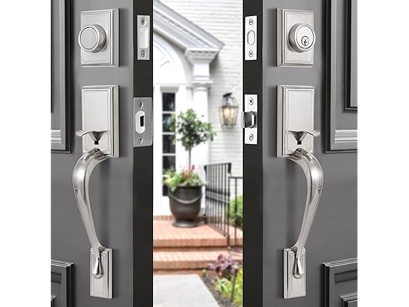 GUA OYH Double Door Handleset, Nickel