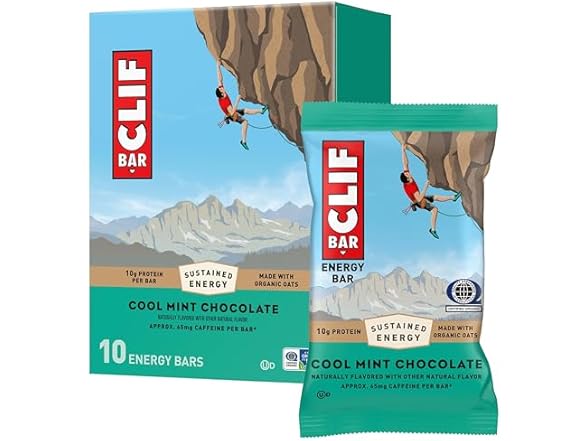 10PK CLIF BAR Energy Protein Bars Cool Mint Chocolate