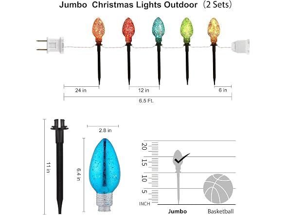 Minetom Christmas Pathway Lights 2-Pk
