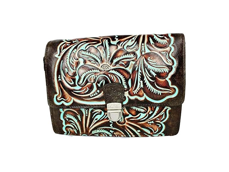 Patricia Nash WOMEN'S TOOLED COLLECTION LAURENTINA MEDIUM LEATHER CROSSBODY BAG PURSE
