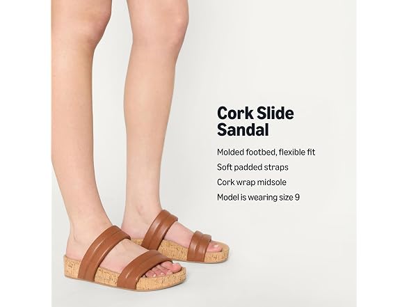 Amazon Essentials Women Cork Sandals Moulded Slide