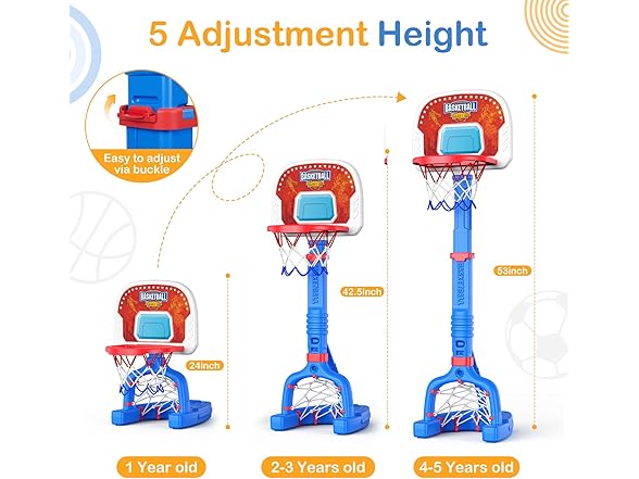 FLMAQE W0355 Toddler Basketball Hoop