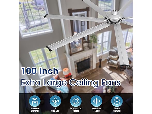 Parrot Uncle F8311S110V 100" Silver Industrial Ceiling Fan