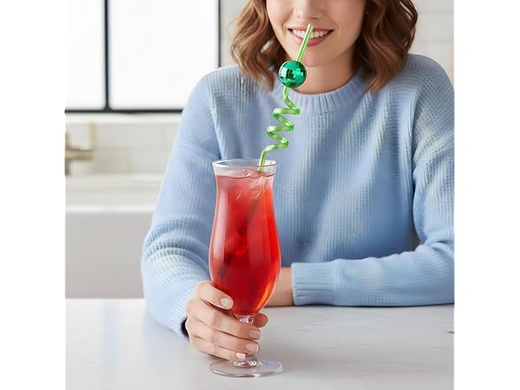 10" Bright Color Disco Ball Plastic Silly Straws