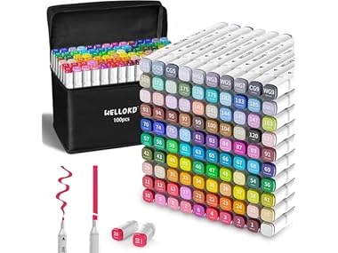 $18.99, Was $43.99, 56% Off! WELLOKB Alcohol Markers 100 Colors dealfomo