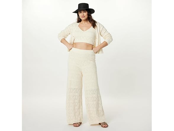 The Drop Women Diza Pull Flare Leg Crochet Pant - Gallery 8