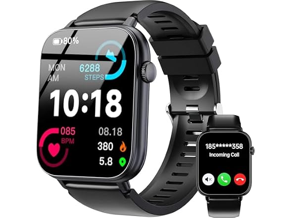 OUKITEL Black 1.83" HD Touch Screen Smart Watch
