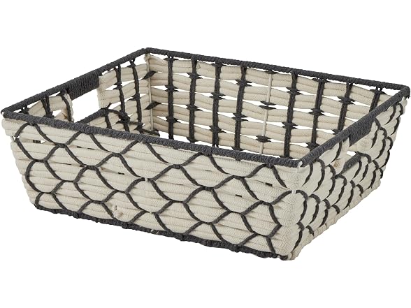 Simplify Large Shelf Woven Tote in White