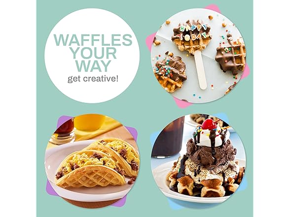 Elite Mini Waffle Maker Blue 5in