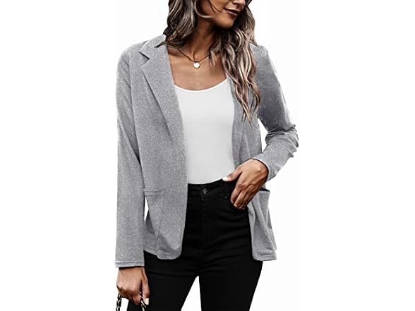 Zeagoo Women (L) Long Sleeve Blazer Open Jacket