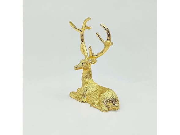 Veumoie 2 PCS Noble Couple Deer Statue