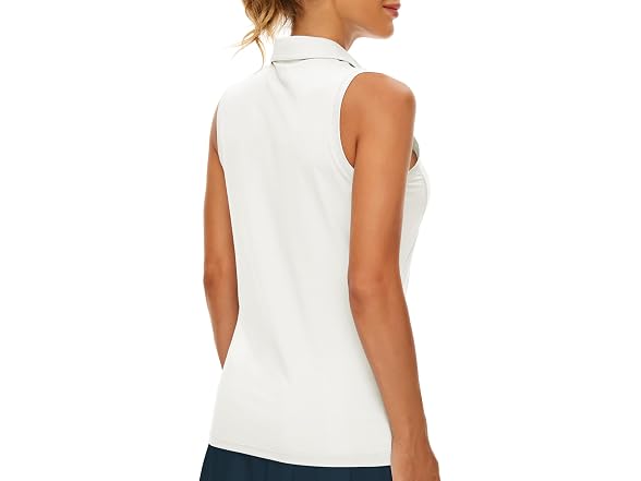 Casei Women (M) Sleeveless Golf Polo Shirt Dry Top