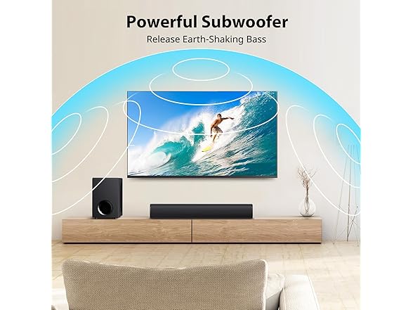 vibeadio Sound Bar for TV with Subwoofer
