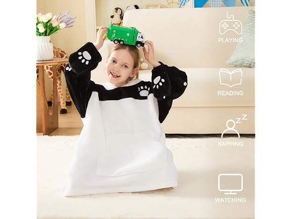 IFNOW Wearable Panda Blanket for Kids