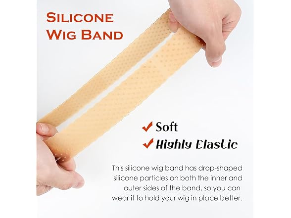 Yuest Silicone Wig Grip Band Brown 2pk