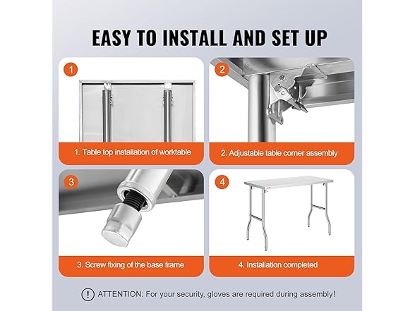 VEVOR Folding Commercial Prep Table
