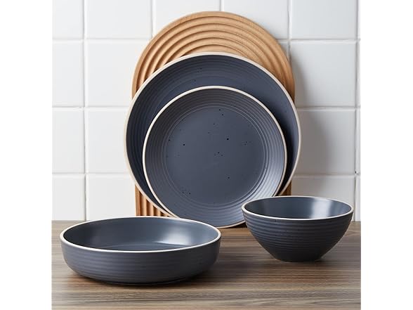 Stone Lain 32Pc Dinnerware Set, Charcoal