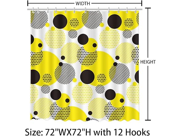 MEHOFOND Yellow Abstract Geometric Shower
