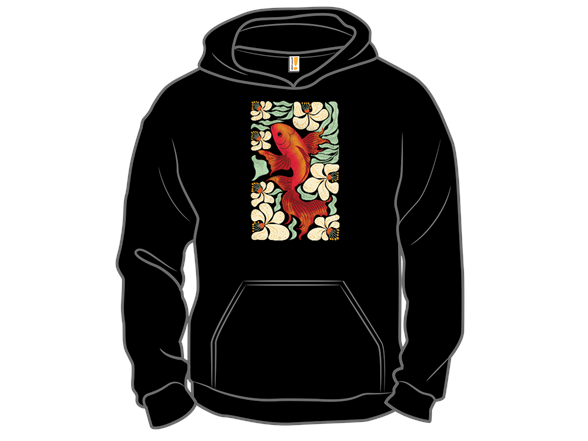 Carp Fish Among Flowers