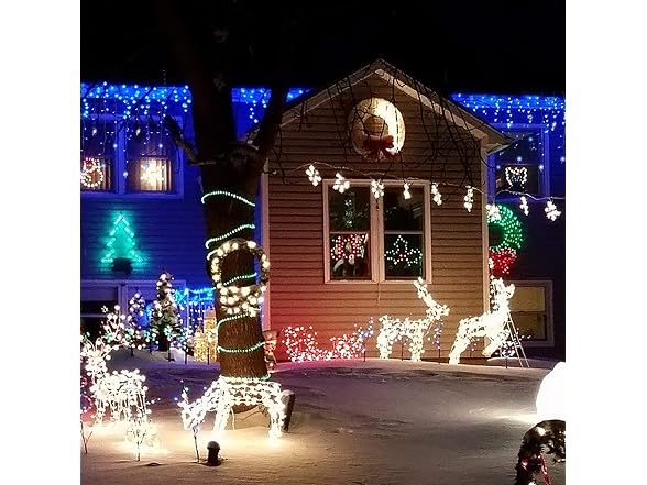 Twinkle Star Iciclelights with Star, Outdoor Cur