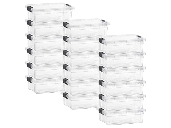 Superio Clear Storage Box with Lid, 2.3 Quart 18 Pack