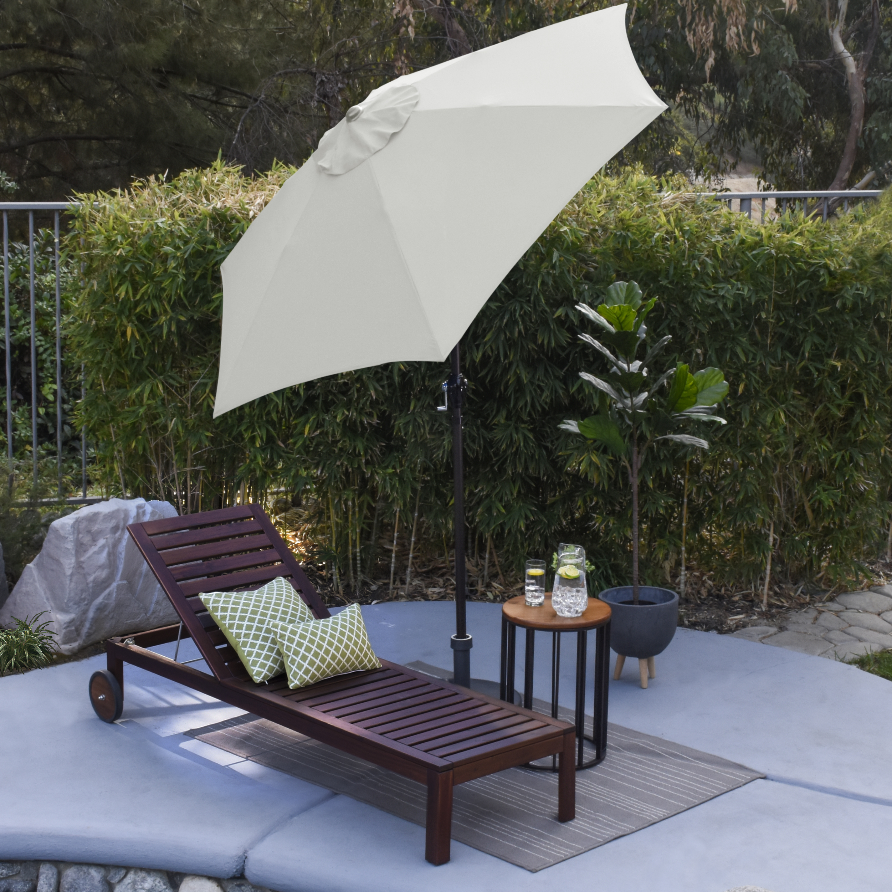 Astella 7.5'Rd Tiliting Aluminum Patio Umbrella, Crank Open - Gallery 51