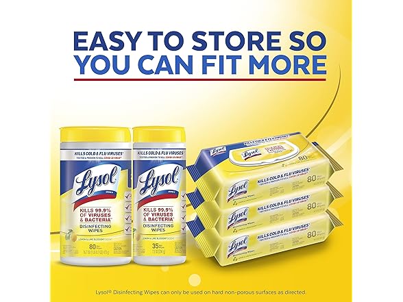 Lysol Disinfectant Handi-Pack Wipes, Disinfecting Antibacterial Cleaning Wipes