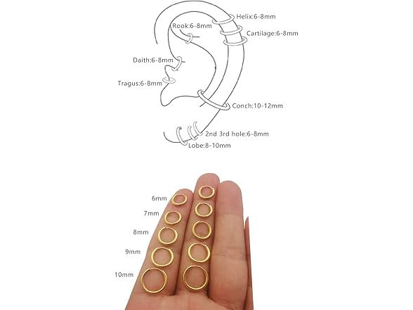 Motbegit Small Gold Hoop Earrings