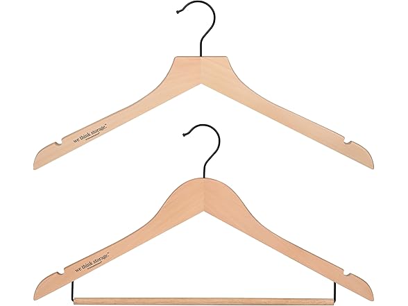 Sukkiri Homu Wooden Hanger Set for Closet - 30 Pack 