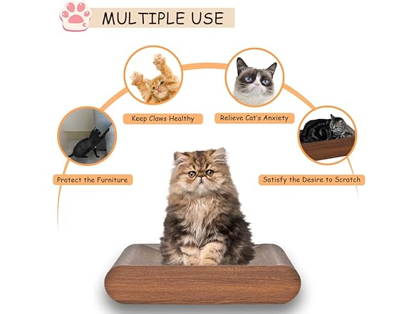 Cat Scratcher, Cardboard Lounge Bed, Bone Shaped