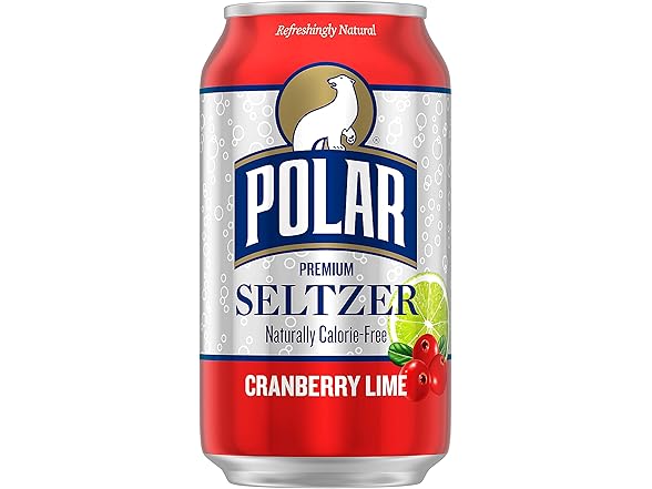 18PK Polar Seltzer Water Cranberry Lime, 12 fl oz