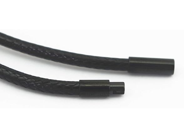 Glory Qin Black Wax Wire Leather Cord Chain