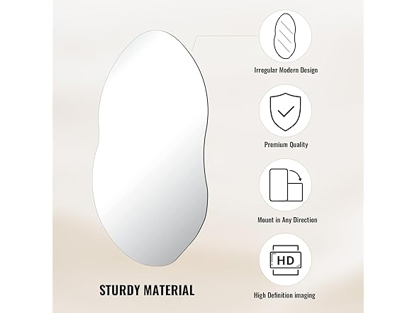 Asymmetrical Abstract Wall Mirror