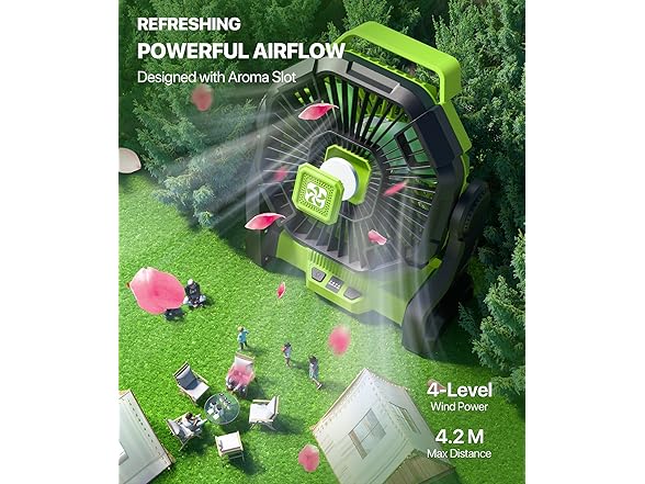 12000mAh Camping Fan with Led Lantern