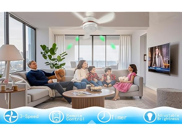 YoYuZJ Ceiling Fan with Light E26/E27