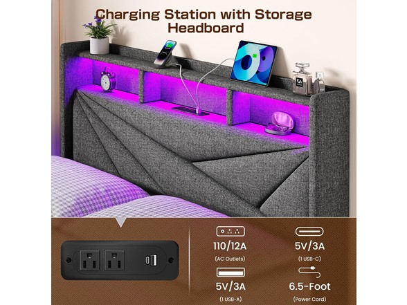 Driftalia Queen Bed Frame with Storage