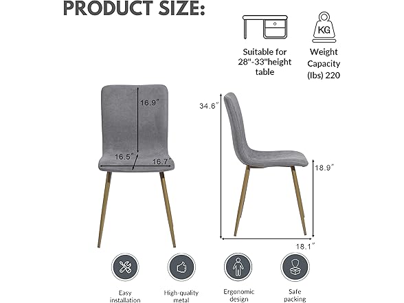 FurnitureR Modern Style Dining Chairs Set