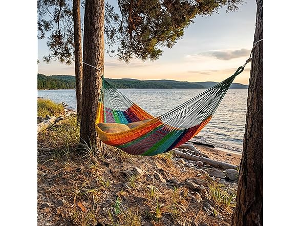 Sunnydaze Handwoven XXL Thick Cord Mayan Double Hammock