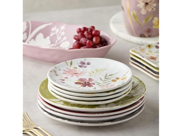 Wildflowers Ceramic Dessert Plates 4CT