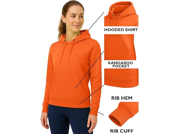 Urban Buck Women (S) Neon Hooded Pullover Hoodie